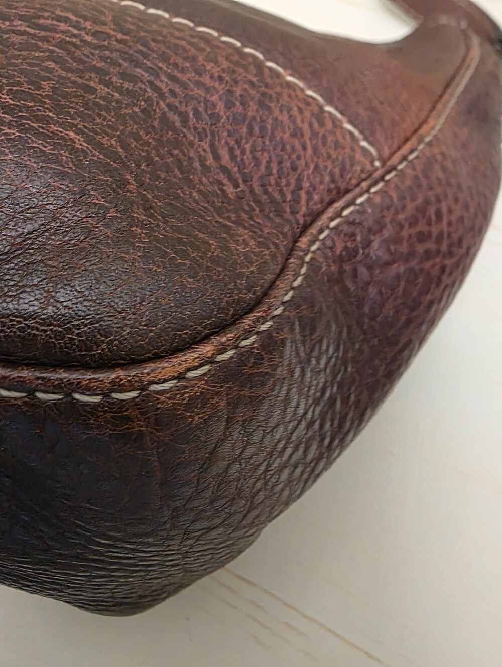 Gucci | Dark Red-Brown/Burgundy Charlotte Pebbled Leather 2-Way Bag - Picture 11 of 16